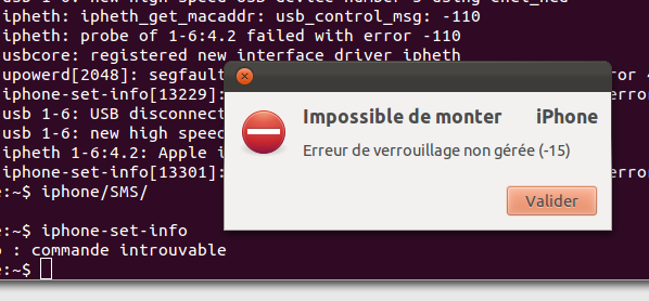 Erreur iPhone 5.0 / Ubuntu 11.10